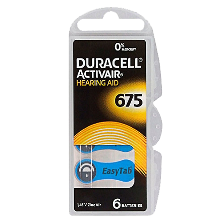 Baterie do aparatów słuchowych Duracell 675 op. 6 sztuk
